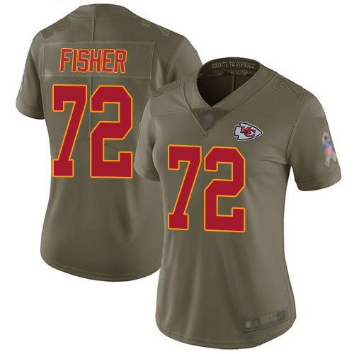 Women Kansas City Chiefs #72 Fisher Eric Limited Olive 2017 Salute to Service Football Nike NFL Jersey